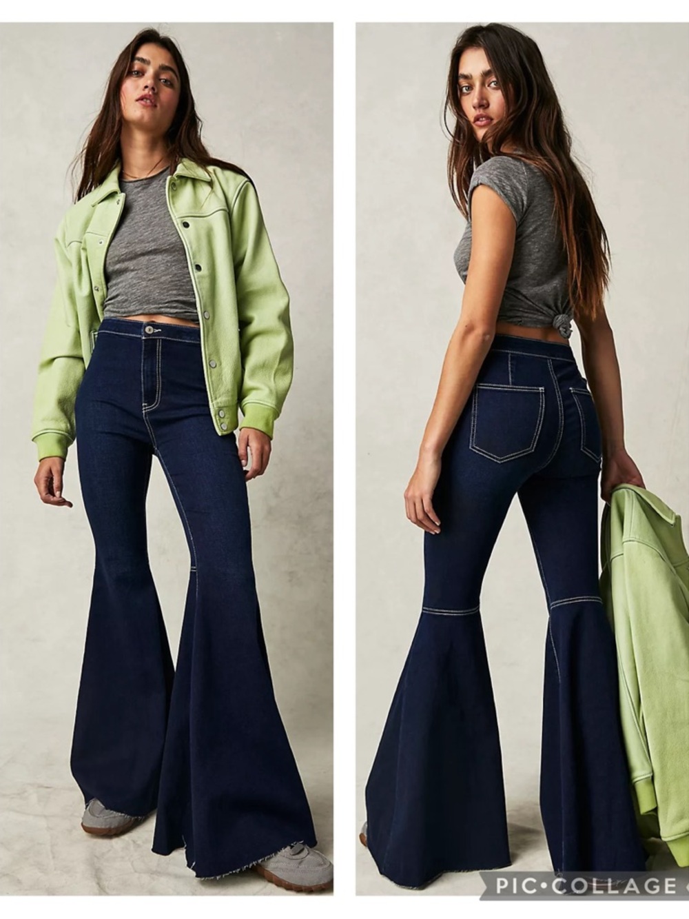 EUC We The Free High-Rise Just Float On Flare Bell Bottom Jeans in Midnight